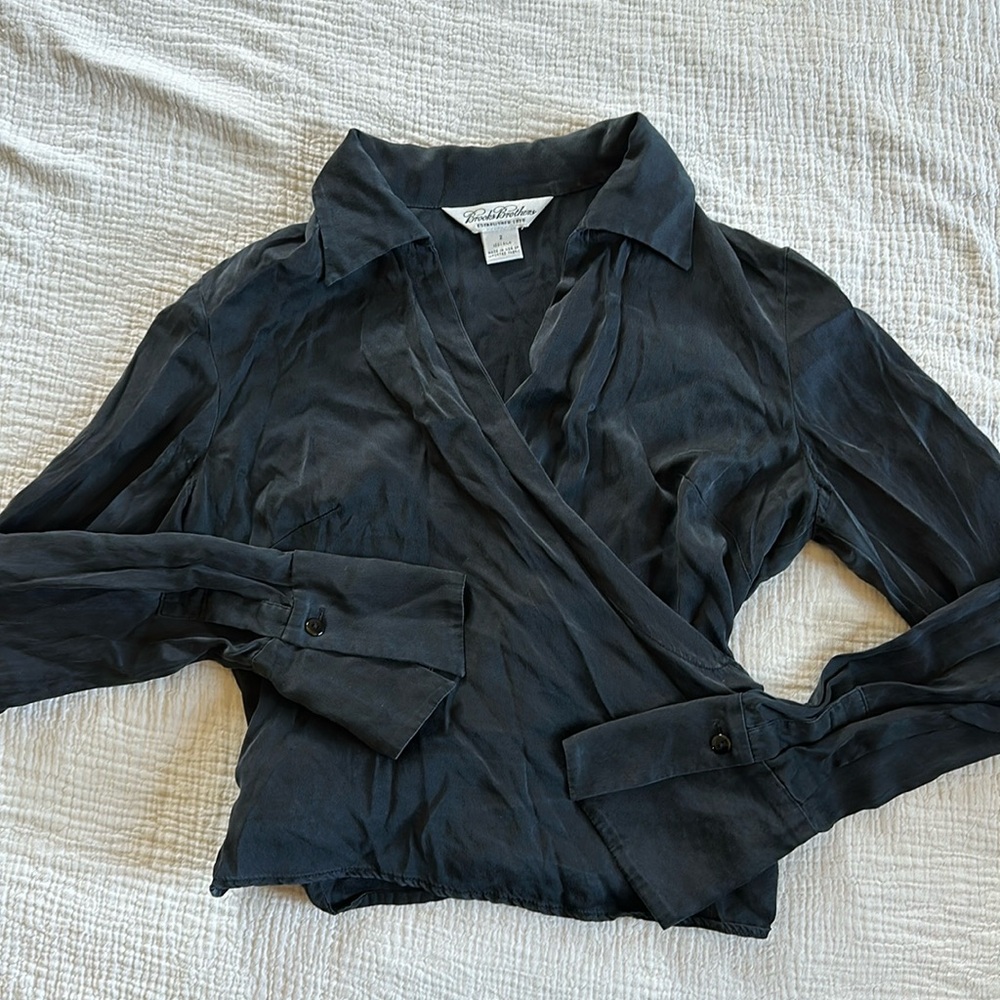 Brooks Brothers Silk Wrap Blouse